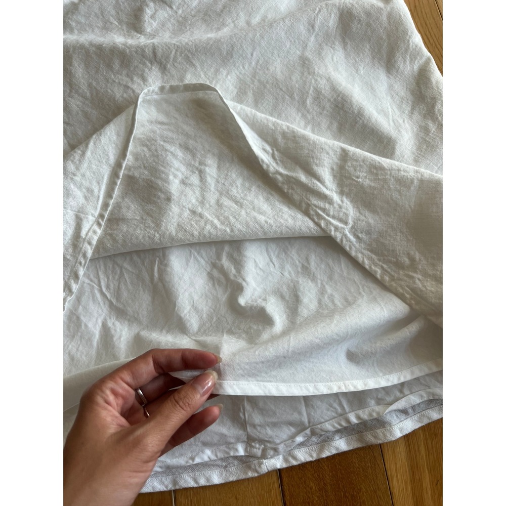 Abercrombie & Fitch Emerson Cap Sleeve Mini Dress White Linen Blend Womens XL - Picture 7 of 10